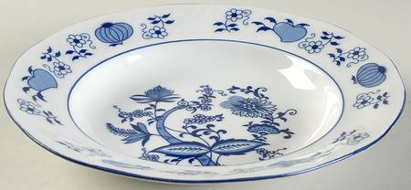 Blue Onion Rim Soup Bowl