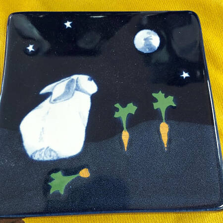 Rabbits Square Trivet