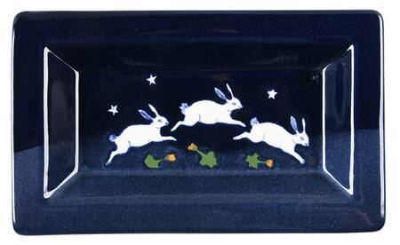 Rabbits 8" Rectangular Tray by Karen Howell
