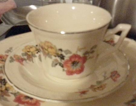 157E11 Footed Cup & Saucer Set