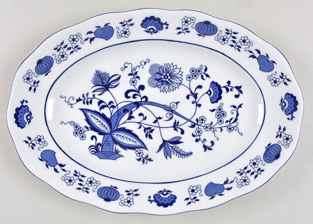 Blo1 (Swirled) 13" Oval Serving Platter