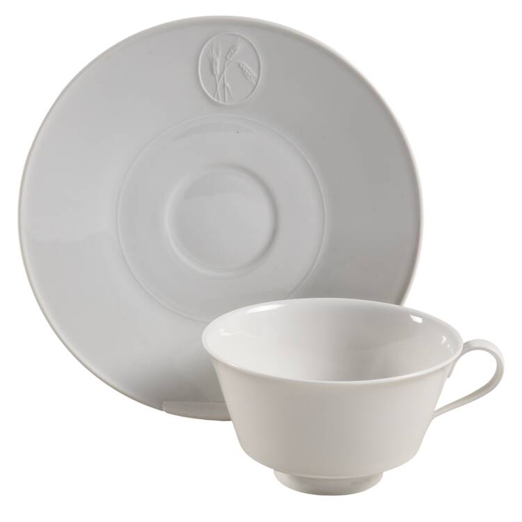 Urania White Footed Cup & Saucer Set