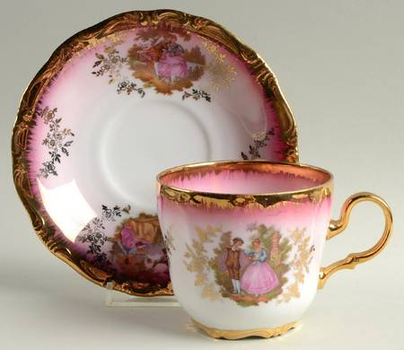 KU2 Red Flat Cup & Saucer Set