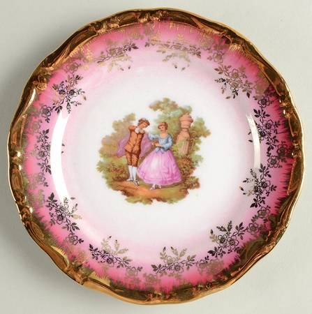 KU2 Red Bread & Butter Plate