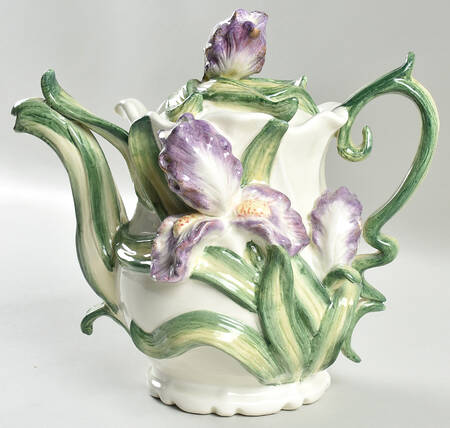 Purple Iris Teapot & Lid