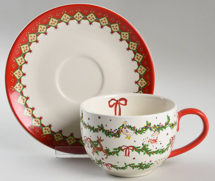 Christmas Collection Flat Cup & Saucer Set