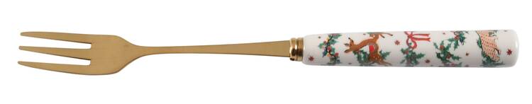 Christmas Collection Individual Cake Fork with Stainless Tines