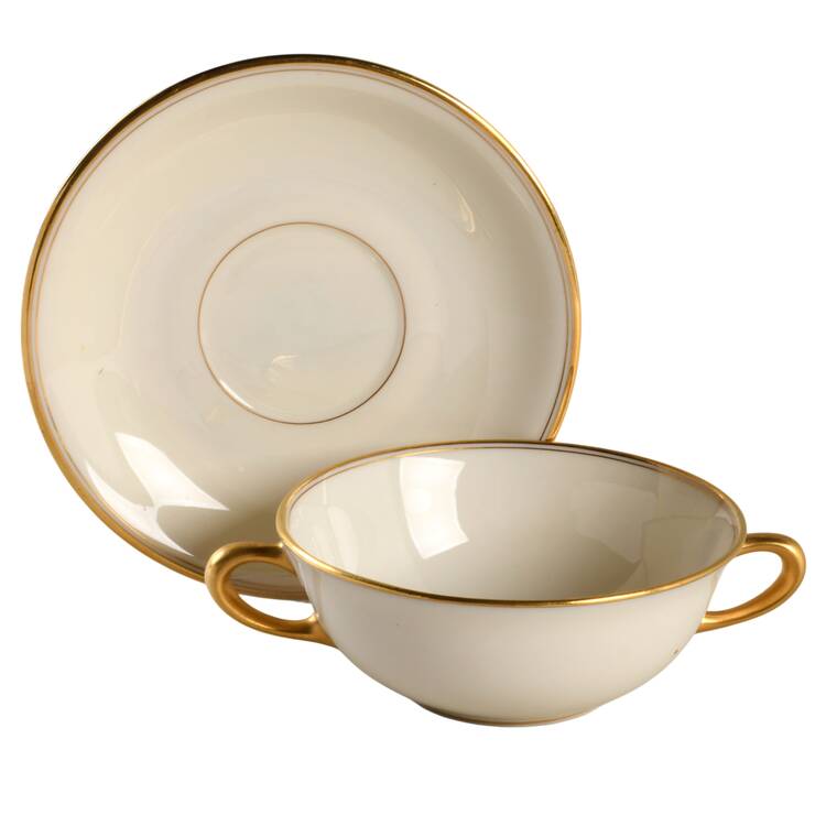 86 Flat Cream Soup Bowl & Saucer Set
