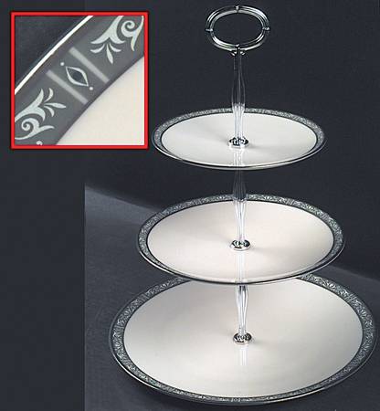 Adrienne 13 7/8"-14 1/4" 3-Tiered Serving Tray(DP,SP,BB) HC