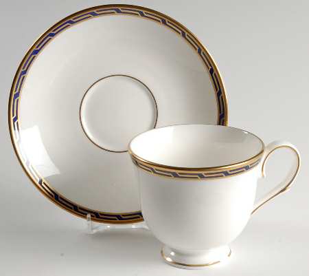 Aegean Cobalt Footed Cup & Saucer Set by Lenox