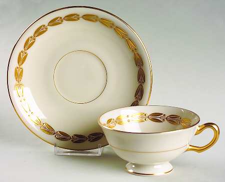 Antoinette Ivory Footed Cup & Saucer Set