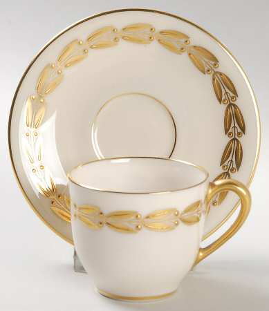 Antoinette Ivory Flat Demitasse Cup & Saucer Set by Lenox
