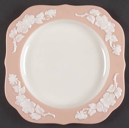 Apple Blossom Coral Square Salad Plate