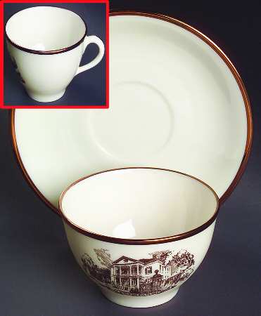 Architect's Tea Service Flat Cup & Saucer Set