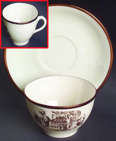 Architect's Tea Service Flat Cup & Saucer Set