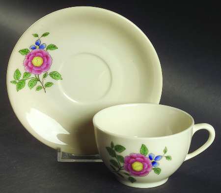Arden Rose Flat Cup & Saucer Set