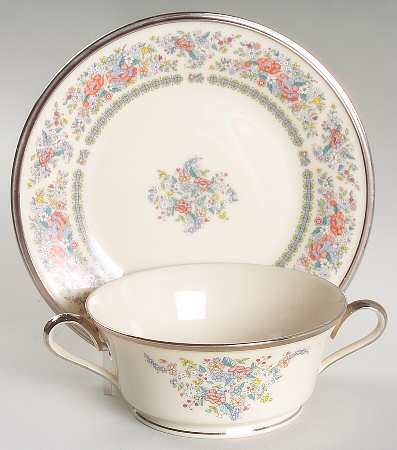 Ascot Footed Cream Soup & Dessert Plate/Saucer Set
