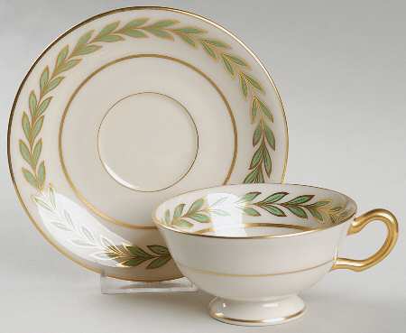 Athenia (Rim Shape) Footed Cup & Saucer Set