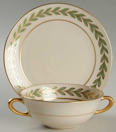 Athenia (Rim Shape) Flat Cream Soup Bowl & Saucer Set