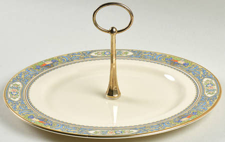 Autumn (Newer, Gold Backstamp) Round Serving Plate with Handle (DP)