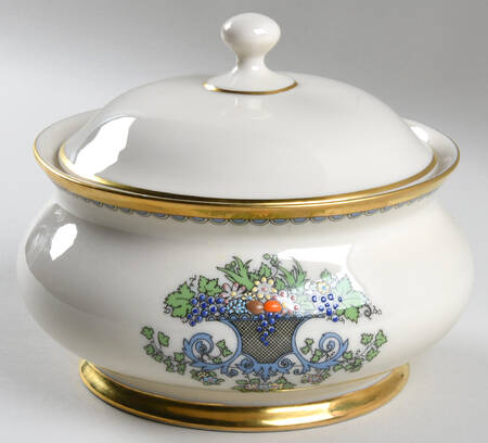 Autumn (Newer, Gold Backstamp) Large Candy Box & Lid