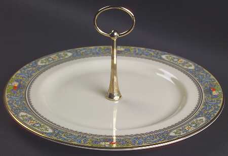 Autumn (Newer, Gold Backstamp) Round Serving Plate with Handle (DP)
