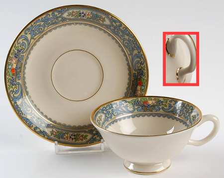 Autumn (Newer, Gold Backstamp) Footed Cup & Saucer Set