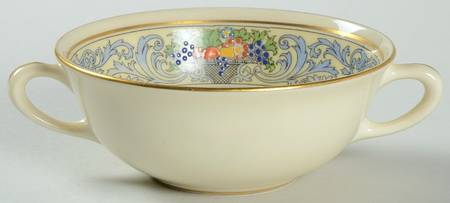 The Autumn (Black Or Green Stamp) Flat Cream Soup Bowl