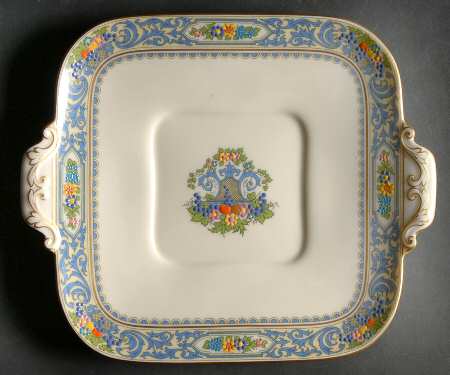 The Autumn (Black Or Green Stamp) Square Handled Cake Plate