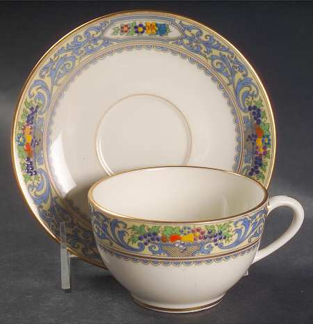 The Autumn (Black Or Green Stamp) Flat Cup & Saucer Set