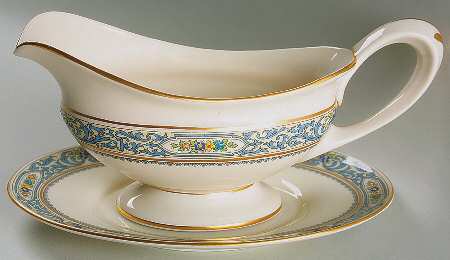 The Autumn (Black Or Green Stamp) Gravy Boat & Underplate