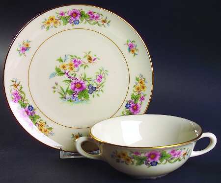 Avon Flat Cream Soup Bowl & Saucer Set