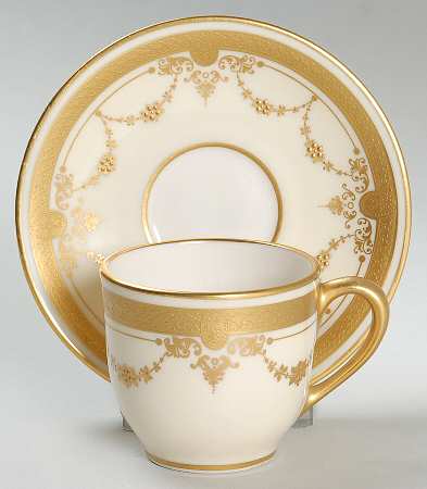 B10I Ivory Flat Demitasse Cup & Saucer Set