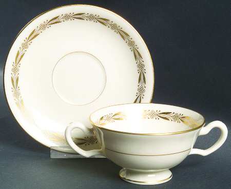 Barclay (Cream) Footed Bouillon Cup & Saucer