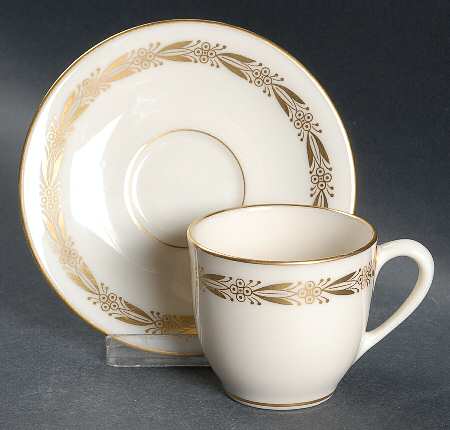 Barclay (Cream) Footed Demitasse Cup & Saucer Set