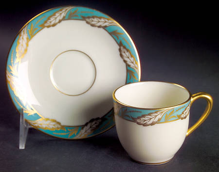 Bellevue Sea Green Flat Demitasse Cup & Saucer Set
