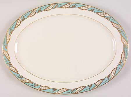 Bellevue Sea Green 17" Oval Serving Platter