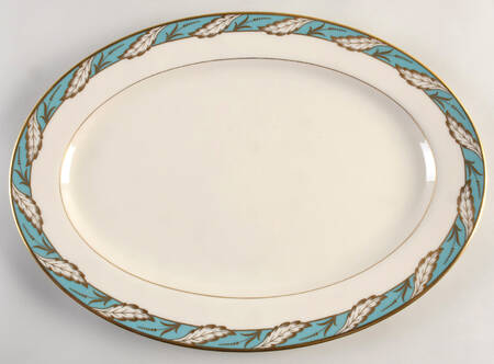 Bellevue Sea Green 15" Oval Serving Platter