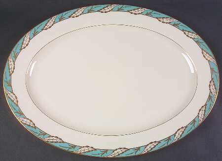 Bellevue Sea Green 18" Oval Serving Platter
