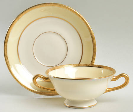 Bellaire (Older) Footed Bouillon Cup & Saucer by Lenox