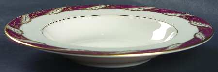 Bellevue Maroon Rim Soup Bowl