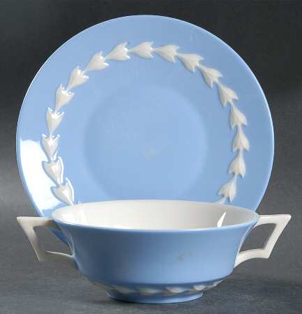 Beltane Blue Flat Cream Soup Bowl & Saucer Set