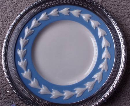 Beltane Blue Sterling Rim Dinner Plate