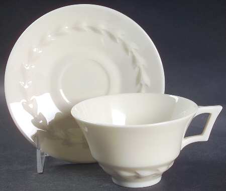 Beltane White Flat Cup & Saucer Set