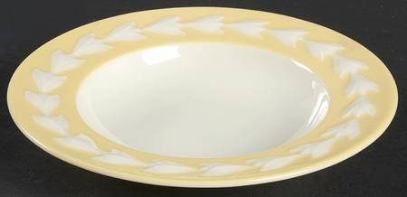 Beltane Yellow Rim Fruit/Dessert (Sauce) Bowl