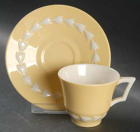 Beltane Yellow Flat Demitasse Cup & Saucer Set