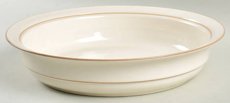 Beige Pinstripes (For the Beige) 9" Round Vegetable Bowl