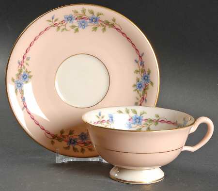 Belvidere Pink Footed Cup & Saucer Set