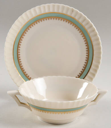 Berkeley Flat Cream Soup Bowl & Dessert Plate/Saucer Set