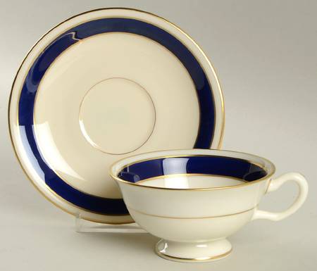 Blue Bell Cobalt Blue Footed Cup & Saucer Set